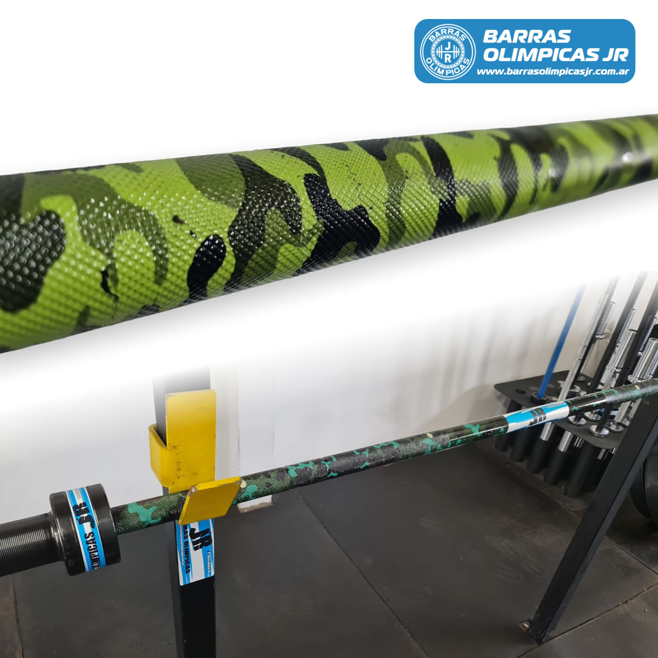 Barra olímpica color y cromada 20 kg x 2,20 mts Ø30 - Barras Olimpicas JR