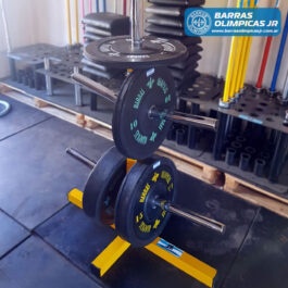 Pino doble porta discos bumper 400 kgs.